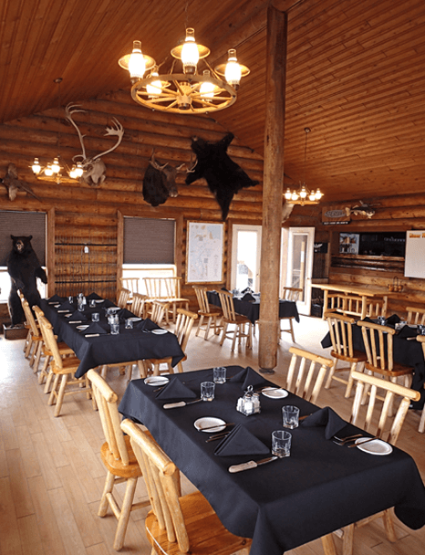 Inside-lodge inside spacious comfortable lodge at Budd's Gunisao Lake Lodge World's Best Trophy Walleye and Northern Pike Fishing