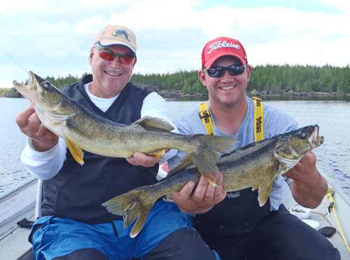 Top10-number7 Double HUGE Walleyes caught at Budd's Gunisao Lake Lodge World's Best Trophy Walleye and Northern Pike Fishing, Manitoba, Canada joined Budd's Master Angler Club