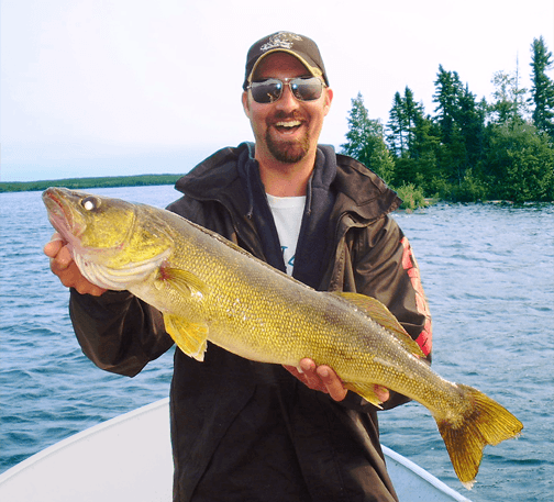 HUGE Walleye caught at Budd's Gunisao Lake Lodge World's Best Trophy Walleye and Northern Pike Fishing, Manitoba, Canada joins Budd's Master Angler Club