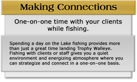 Making business connections while Trophy Walleye and Northern Pike Fishing at Budd's Gunisao Lake Lodge, Manitoba, Canada