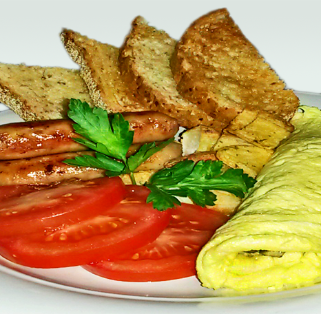 dining-vertical breakfast at Budd's Gunisao Lake Lodge