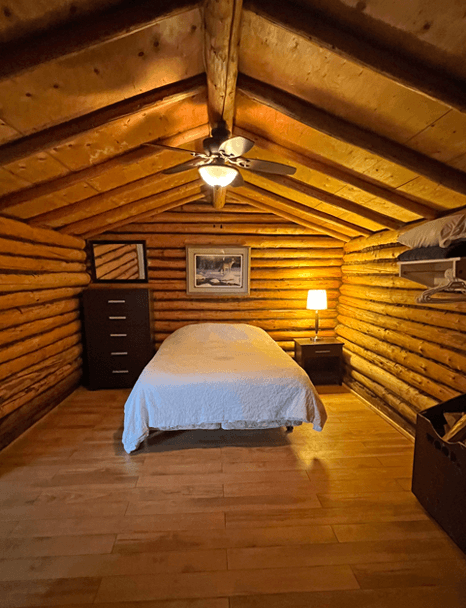 little-log-cabin-inside Little Log Cabin at Budd's Gunisao Lake Lodge World's Best Trophy Walleye and Northern Pike Fishing